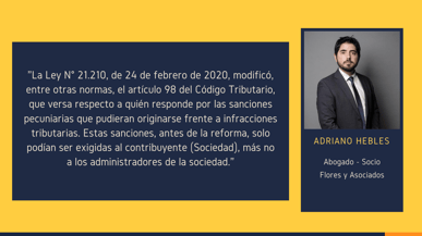 ¿Qué dice la Ley 21.210 sobre sanciones pecuniarias a contribuyentes?