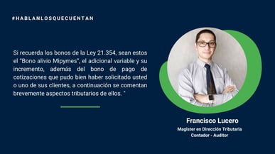 Situación tributaria de los bonos establecidos en la Ley 21.354