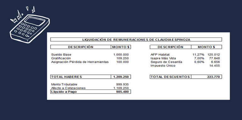 Liquidación de sueldo de un trabajador