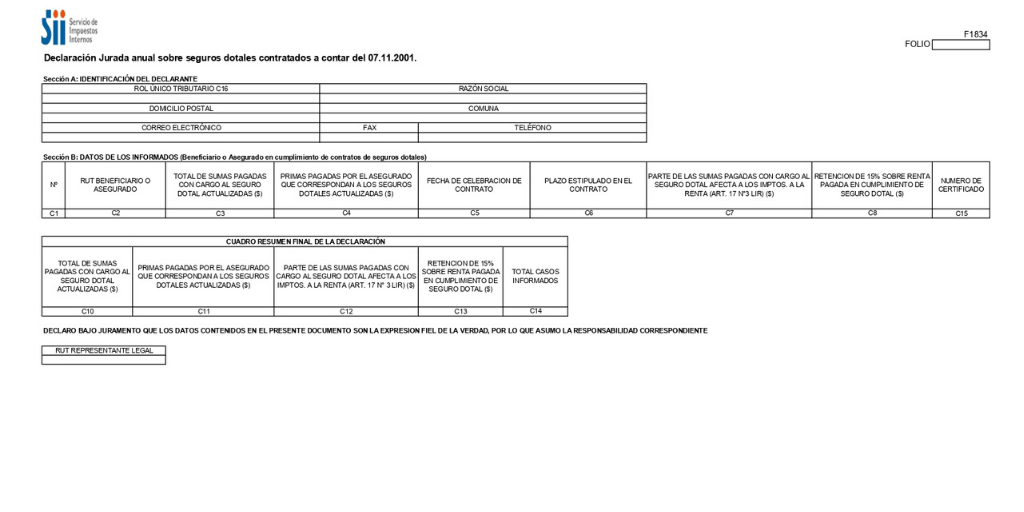 Declaracion Jurada 1834