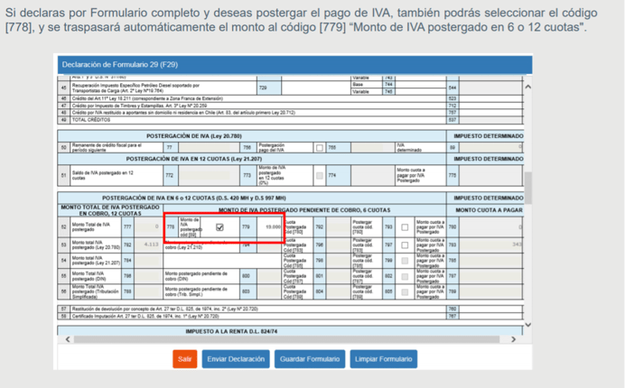 Postergación Pago de IVA