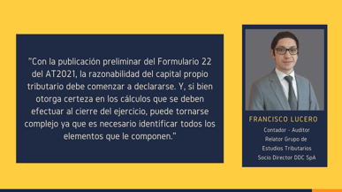 Razonabilidad del CPT en el Formulario 22 AT2021